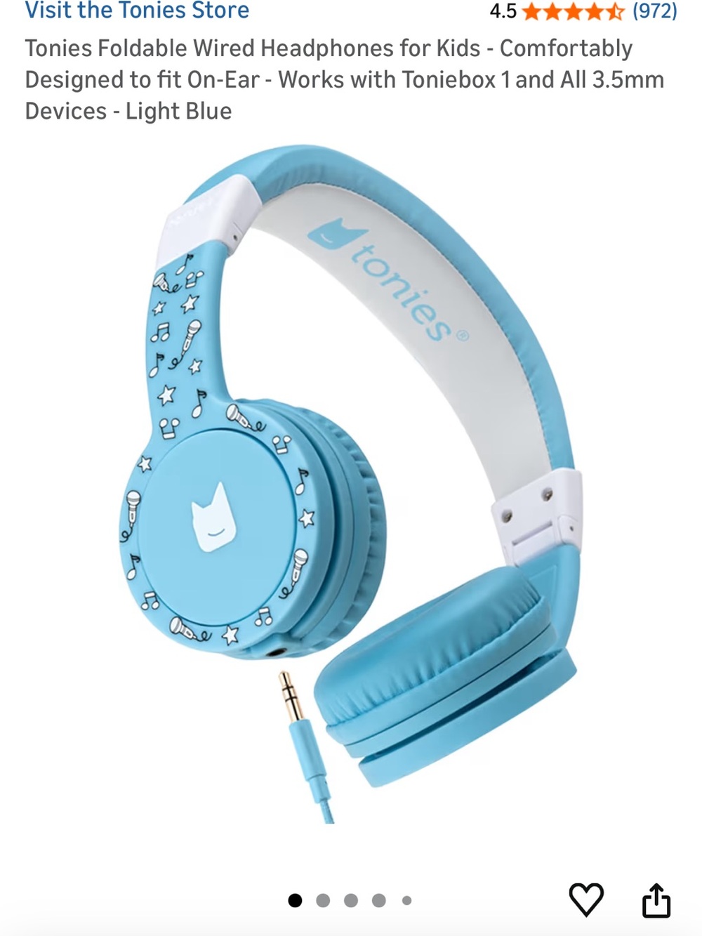 tonies Kids Over-Ear Headphones in Light Blue — Safe 85 dB Volume - Picture 3 of 3